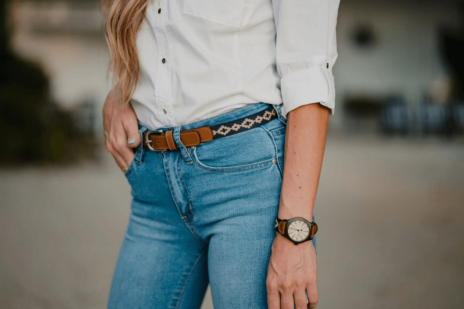 Limited Edition: Corbina Women's Woven Belt - Thin - Image 3